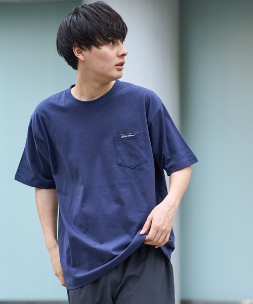 Eddie Bauer(エディーバウアー)の「ロゴ刺繍 ポケット 半袖 Tシャツ(Tシャツ/カットソー・メンズ・ホワイト/ネイビー/ベージュ/ブラック/エメラルドブルー・M/S/XL/L/XXL/XS)」の5枚目の写真
