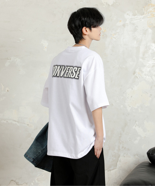 【セール】【neos】CONVERSE コンバース ルーズシルエット ロゴ刺繍 発泡プリント ドローコード ハーフスリーブ Tシャツ（Tシャツ/カットソー）｜CONVERSE（コンバース）