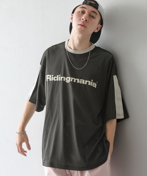 Ridingmania（ライディングマニア）の「【Ridingmania】袖ライン/スポーティメッシュTシャツ（Tシャツ/カットソー・メンズ・レッド/ブラック・LARGE/MEDIUM）」の17枚目の写真