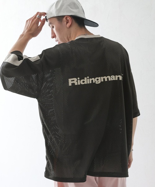Ridingmania（ライディングマニア）の「【Ridingmania】袖ライン/スポーティメッシュTシャツ（Tシャツ/カットソー・メンズ・レッド/ブラック・LARGE/MEDIUM）」の16枚目の写真