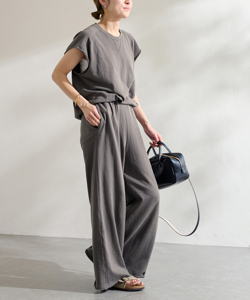 FRAMeWORK（フレームワーク）の「ガーゼ裏毛EXワイドパンツ