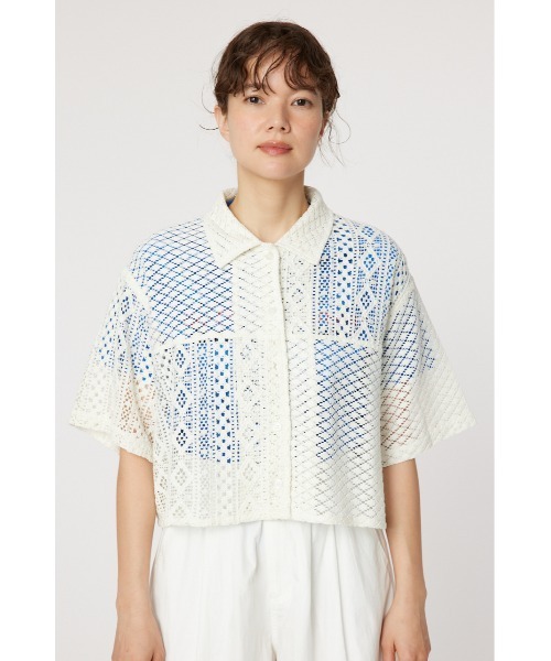 RODEO CROWNS WIDE BOWL（ロデオクラウンズワイドボウル）の「カスタムレースシャツ（シャツ/ブラウス・レディース・ブラック/オフホワイト/サックスブルー・FREE）」の14枚目の写真