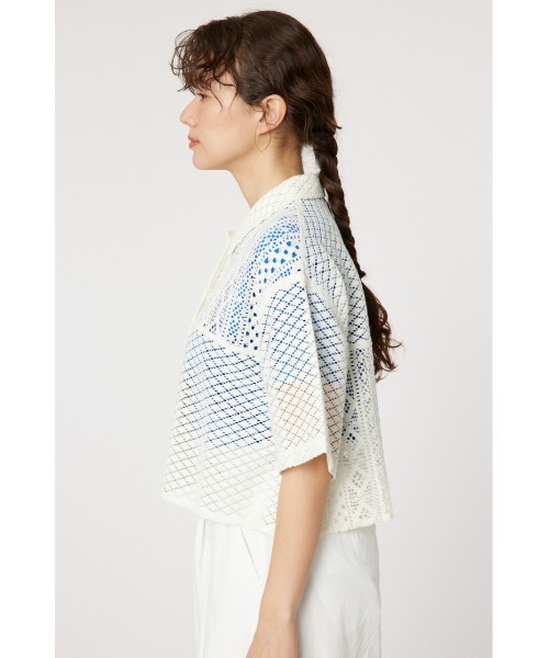 RODEO CROWNS WIDE BOWL（ロデオクラウンズワイドボウル）の「カスタムレースシャツ（シャツ/ブラウス・レディース・ブラック/オフホワイト/サックスブルー・FREE）」の15枚目の写真