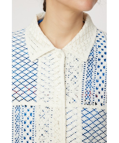 RODEO CROWNS WIDE BOWL（ロデオクラウンズワイドボウル）の「カスタムレースシャツ（シャツ/ブラウス・レディース・ブラック/オフホワイト/サックスブルー・FREE）」の10枚目の写真