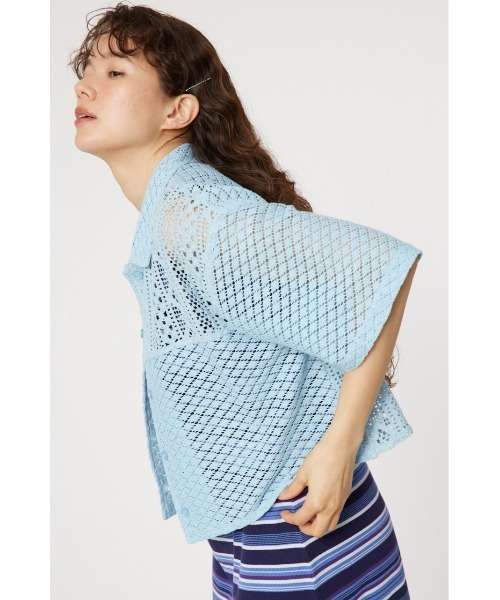 RODEO CROWNS WIDE BOWL（ロデオクラウンズワイドボウル）の「カスタムレースシャツ（シャツ/ブラウス・レディース・ブラック/オフホワイト/サックスブルー・FREE）」の5枚目の写真