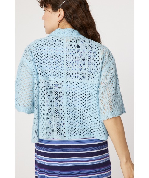 RODEO CROWNS WIDE BOWL（ロデオクラウンズワイドボウル）の「カスタムレースシャツ（シャツ/ブラウス・レディース・ブラック/オフホワイト/サックスブルー・FREE）」の6枚目の写真