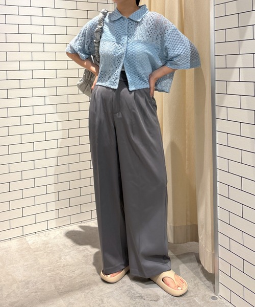 RODEO CROWNS WIDE BOWL（ロデオクラウンズワイドボウル）の「カスタムレースシャツ（シャツ/ブラウス・レディース・ブラック/オフホワイト/サックスブルー・FREE）」の19枚目の写真