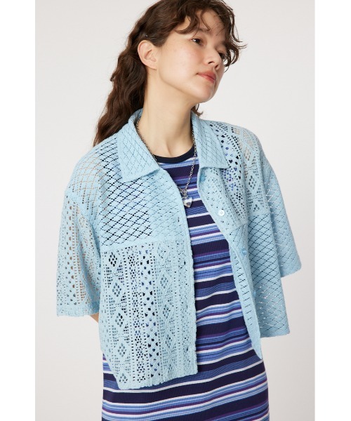 RODEO CROWNS WIDE BOWL（ロデオクラウンズワイドボウル）の「カスタムレースシャツ（シャツ/ブラウス・レディース・ブラック/オフホワイト/サックスブルー・FREE）」の18枚目の写真