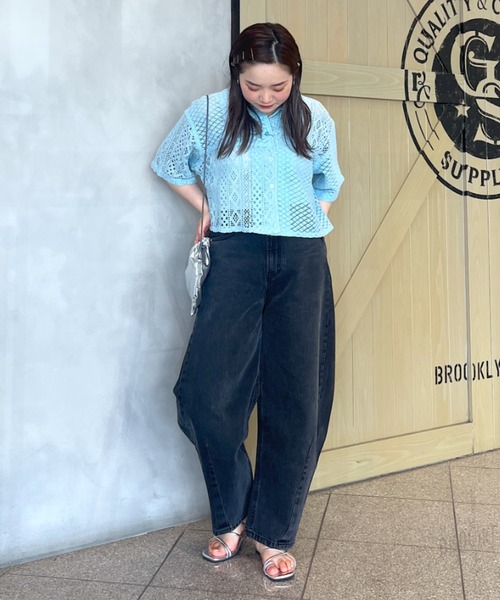 RODEO CROWNS WIDE BOWL（ロデオクラウンズワイドボウル）の「カスタムレースシャツ（シャツ/ブラウス・レディース・ブラック/オフホワイト/サックスブルー・FREE）」の20枚目の写真