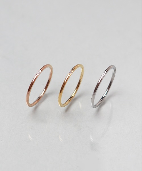 ieLS（イエルズ）の「金属アレルギー対応「ieLS」ステンレス　1ｍｍ CZリング（リング・レディース・ゴールド/ピンクゴールド/シルバー・#7/#9/#11/#13/#15/12.5）」の6枚目の写真
