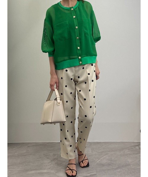 M.deux（エムドゥ）の「〈メッシュジャケットカーデ〉（カーディガン/ボレロ・レディース・グレイッシュベージュ/グリーン・MEDIUM）」の16枚目の写真