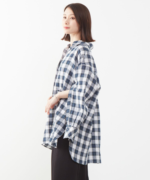 SOFFITTO(ソフィット)の「ビックシルエットシャツ(シャツ/ブラウス・レディース・イエロー系その他/ブルー系その他/チェック・FREE)」の4枚目の写真