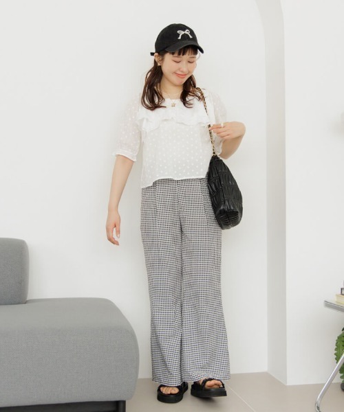 flower(フラワー)の「ペタルラッフルブラウス(シャツ/ブラウス・レディース・ブラック/ホワイト・FREE)」の7枚目の写真