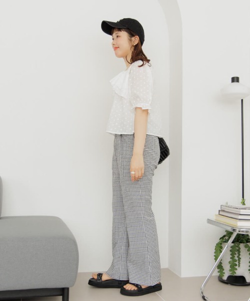 flower(フラワー)の「ペタルラッフルブラウス(シャツ/ブラウス・レディース・ブラック/ホワイト・FREE)」の8枚目の写真