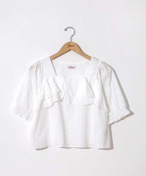 flower(フラワー)の「ペタルラッフルブラウス(シャツ/ブラウス・レディース・ブラック/ホワイト・FREE)」の10枚目の写真