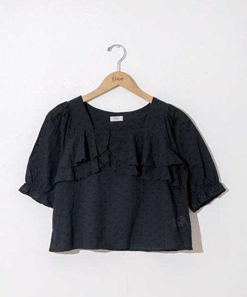 flower(フラワー)の「ペタルラッフルブラウス(シャツ/ブラウス・レディース・ブラック/ホワイト・FREE)」の11枚目の写真