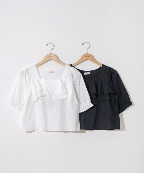 flower(フラワー)の「ペタルラッフルブラウス(シャツ/ブラウス・レディース・ブラック/ホワイト・FREE)」の12枚目の写真