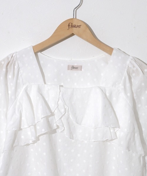 flower(フラワー)の「ペタルラッフルブラウス(シャツ/ブラウス・レディース・ブラック/ホワイト・FREE)」の14枚目の写真