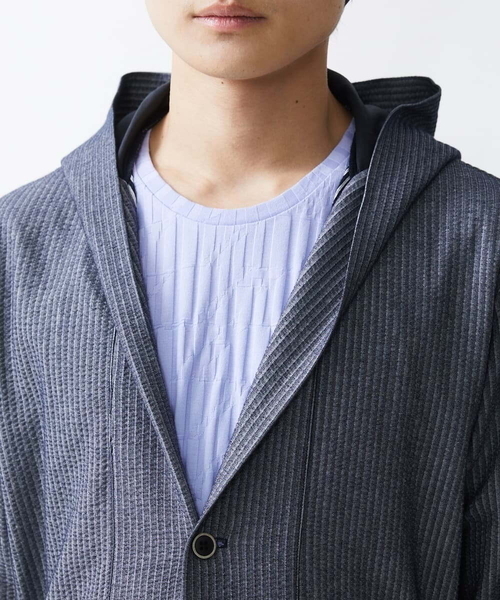 MK MICHEL KLEIN HOMME (エムケーミッシェルクランオム)の「ロングフードコーディガン(カーディガン/ボレロ・メンズ・ダークネイビー/ブルー/ブラック・46/48)」の5枚目の写真