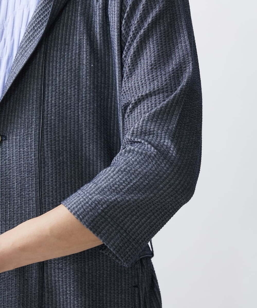 MK MICHEL KLEIN HOMME (エムケーミッシェルクランオム)の「ロングフードコーディガン(カーディガン/ボレロ・メンズ・ダークネイビー/ブルー/ブラック・46/48)」の6枚目の写真