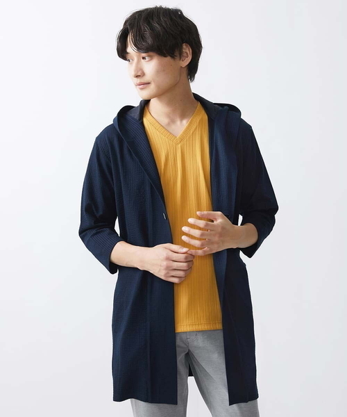 MK MICHEL KLEIN HOMME (エムケーミッシェルクランオム)の「ロングフードコーディガン(カーディガン/ボレロ・メンズ・ダークネイビー/ブルー/ブラック・46/48)」の16枚目の写真