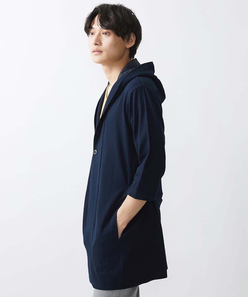 MK MICHEL KLEIN HOMME (エムケーミッシェルクランオム)の「ロングフードコーディガン(カーディガン/ボレロ・メンズ・ダークネイビー/ブルー/ブラック・46/48)」の17枚目の写真