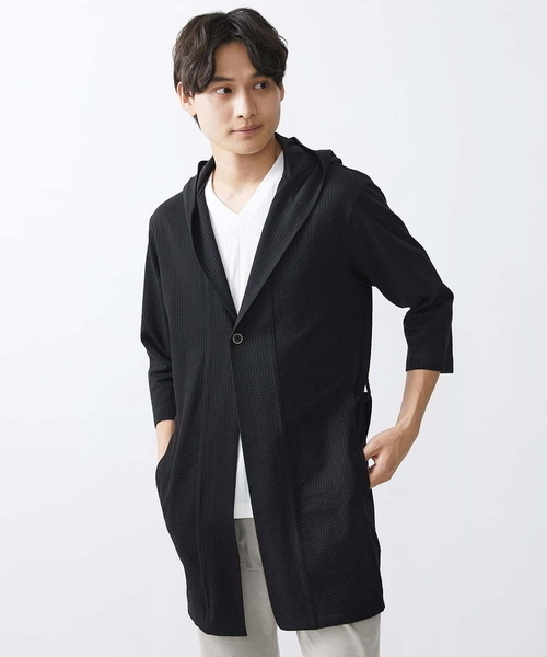 MK MICHEL KLEIN HOMME (エムケーミッシェルクランオム)の「ロングフードコーディガン(カーディガン/ボレロ・メンズ・ダークネイビー/ブルー/ブラック・46/48)」の20枚目の写真
