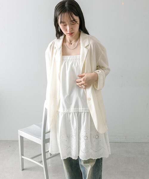 mystic（ミスティック）の「【マルチWAY】スカラップレーススカート（スカート・レディース・オフホワイト・FREE）」の2枚目の写真