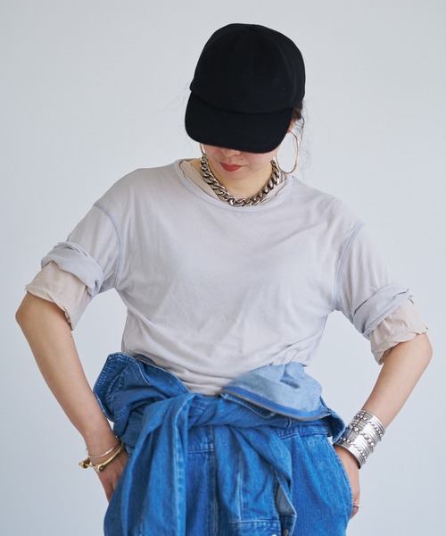 oll(オール)の「twins Tee(Tシャツ/カットソー・レディース・ベージュ系/ブルー系その他・FREE)」の2枚目の写真