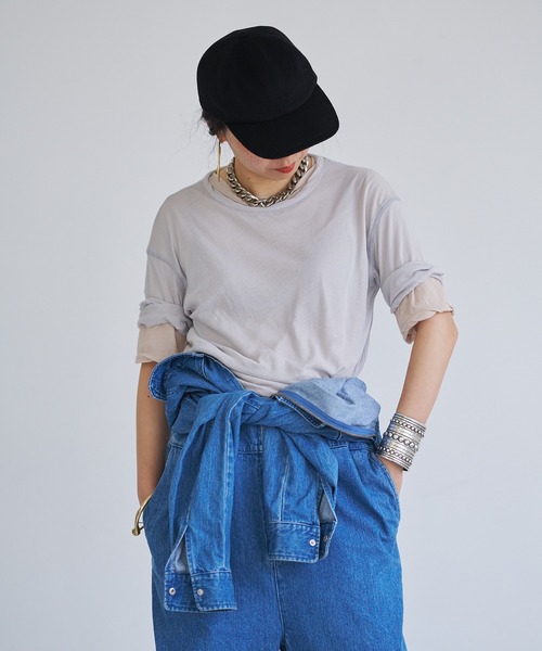oll(オール)の「twins Tee(Tシャツ/カットソー・レディース・ベージュ系/ブルー系その他・FREE)」の22枚目の写真