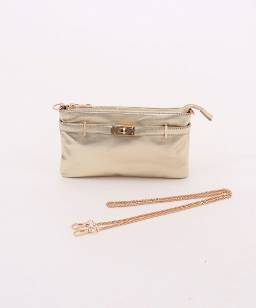 NOLLEY’S（ノーリーズ）の「ヒネリカナグチェーンポシェット（ショルダーバッグ・レディース・ブラック/ゴールド・FREE）」の22枚目の写真