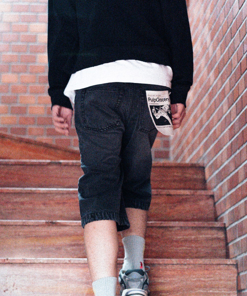 PULP/417EDIFICE(パルプフォーワンセブンエディフィス)の「FADE WIDE DENIM SHORTS(デニムパンツ・メンズ・ベージュ/ブラック・30/32)」の11枚目の写真