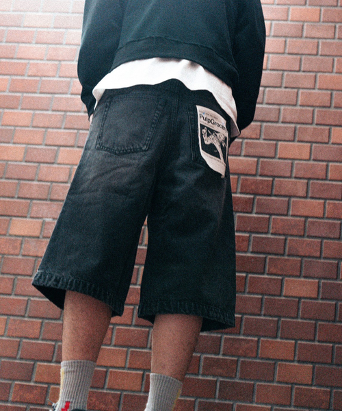 PULP/417EDIFICE(パルプフォーワンセブンエディフィス)の「FADE WIDE DENIM SHORTS(デニムパンツ・メンズ・ベージュ/ブラック・30/32)」の12枚目の写真