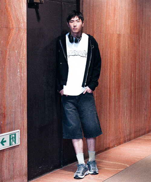 PULP/417EDIFICE(パルプフォーワンセブンエディフィス)の「FADE WIDE DENIM SHORTS(デニムパンツ・メンズ・ベージュ/ブラック・30/32)」の17枚目の写真