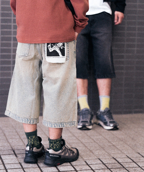 PULP/417EDIFICE(パルプフォーワンセブンエディフィス)の「FADE WIDE DENIM SHORTS(デニムパンツ・メンズ・ベージュ/ブラック・30/32)」の18枚目の写真