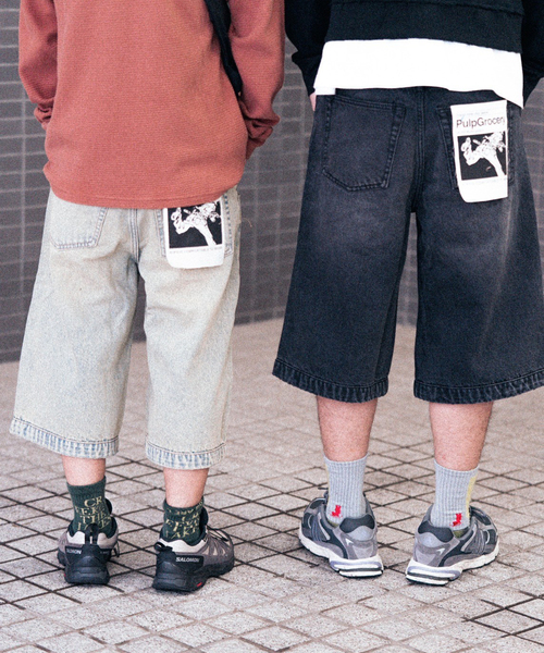 PULP/417EDIFICE(パルプフォーワンセブンエディフィス)の「FADE WIDE DENIM SHORTS(デニムパンツ・メンズ・ベージュ/ブラック・30/32)」の19枚目の写真