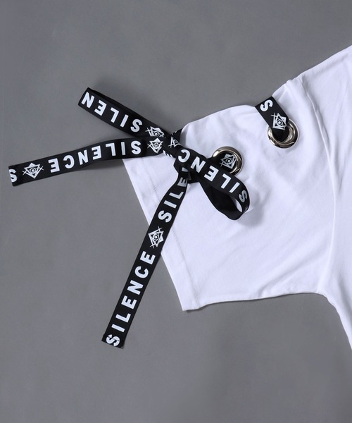 SITRY(シトリー)の「Lace up Tribal Design Rhinestone Print T-Shirt/レースアップ トライバルロゴ ラインストーンプリント 半袖Tシャツ レディース メンズ(Tシャツ/カットソー・レディース・ブラック/サックスブルー/ホワイト・L/M)」の7枚目の写真