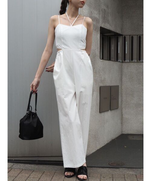 EVRIS（エヴリス）の「サイドオープンコンビネゾン（つなぎ/オールインワン・レディース・ホワイト/ブラック/ブルー・FREE）」の2枚目の写真