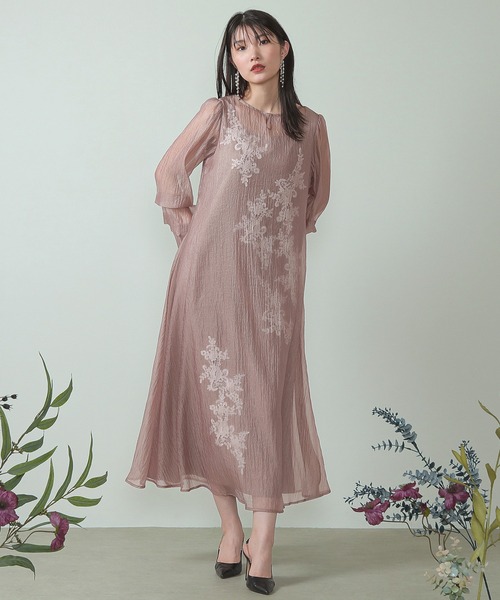 Kana（カナ）の「モチーフレース シアー ワンピース パーティードレス