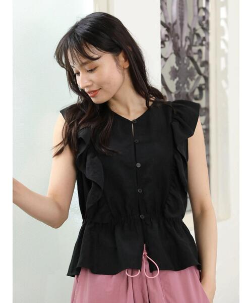 Sugar spoon(シュガースプーン)の「・SUGAR SPOON 2wayペプラムブラウス(シャツ/ブラウス・レディース・グリーン系その他3/サックスブルー/オフホワイト/ブラック・FREE)」の6枚目の写真