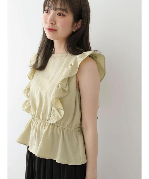 Sugar spoon(シュガースプーン)の「・SUGAR SPOON 2wayペプラムブラウス(シャツ/ブラウス・レディース・グリーン系その他3/サックスブルー/オフホワイト/ブラック・FREE)」の7枚目の写真
