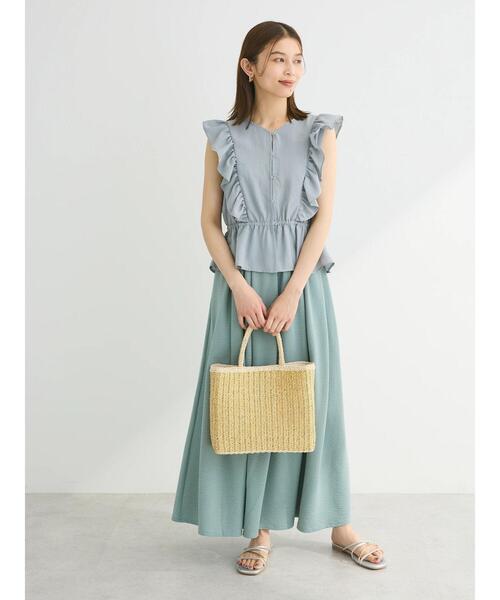 Sugar spoon(シュガースプーン)の「・SUGAR SPOON 2wayペプラムブラウス(シャツ/ブラウス・レディース・グリーン系その他3/サックスブルー/オフホワイト/ブラック・FREE)」の9枚目の写真