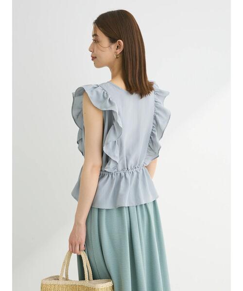 Sugar spoon(シュガースプーン)の「・SUGAR SPOON 2wayペプラムブラウス(シャツ/ブラウス・レディース・グリーン系その他3/サックスブルー/オフホワイト/ブラック・FREE)」の14枚目の写真