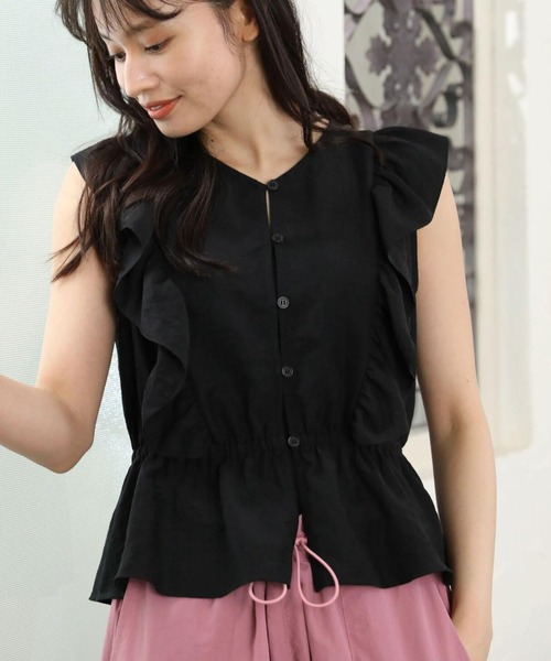 Sugar spoon(シュガースプーン)の「・SUGAR SPOON 2wayペプラムブラウス(シャツ/ブラウス・レディース・グリーン系その他3/サックスブルー/オフホワイト/ブラック・FREE)」の1枚目の写真