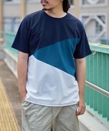 【コスパ最強/親子コーデ】速乾COOL斜め切り替えTシャツ