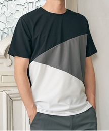 【コスパ最強/親子コーデ】速乾COOL斜め切り替えTシャツ