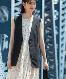 OPAQUE.CLIP | ノーカラーVネックジレ【洗濯機洗い可】(ベスト)