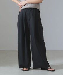 ATON ブラック スラックス ATON - High Twist Wool Wide Pants -スラックス-（Black