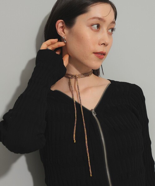 Ray BEAMS(レイビームス)の「メタル ボール シルクコード ネックレス(ネックレス・レディース・ブラック/ラベンダー・ONE SIZE)」の14枚目の写真