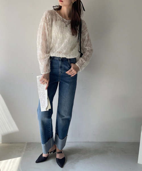 【Eclat one】 チュール フリル 前後2WAY トップス（シャツ/ブラウス）｜Eclat one（エクラワン）